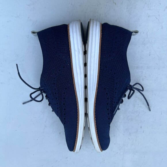 Cole Haan Men\'s Grand+ Stitch Wing Tip Oxford Navy‎ Blue, Size 9.5